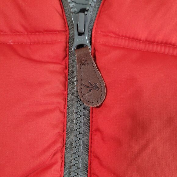 Duck Down Puffer Vest I. Spiewak & Sons Hooded Size XS Red Brown Full Zip Vtg - Picture 3 of 10